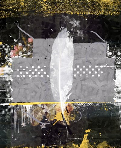 羽、2014年（キャンバスにミクストメディア） 作： Teis Albers
