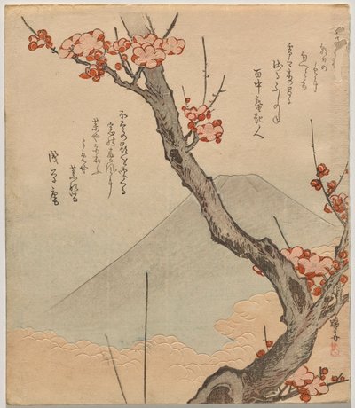富士山と梅の木 作： Teisai Hokuba