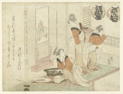 茶屋の様子 作： Teisai Hokuba