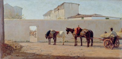 ある春の朝。白い壁 1867年頃（キャンバスに油彩） 作： Telemaco Signorini