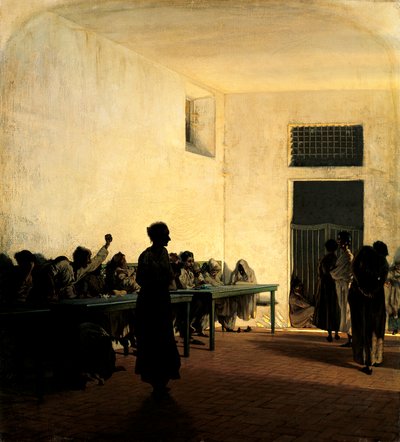 Telemaco Signorini (1835-1901) によるフィレンツェの聖ボニファツィオの狂女病棟 作： Telemaco Signorini