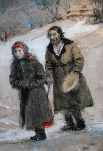 The Return（厚紙にパステル） 作： Teodor Axentowicz