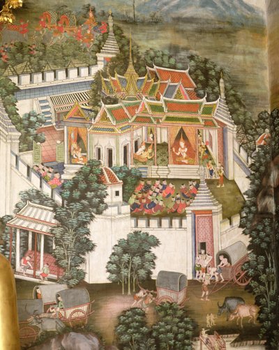 要塞化された宮殿（壁画） 作： Thai School