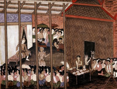 観客が演劇を観る（壁画） 作： Thai School