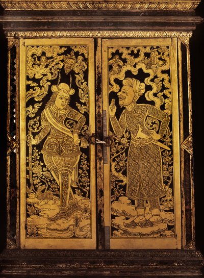 ラマ3世（1787-1851）（木）の原稿キャビネット 作： Thai School