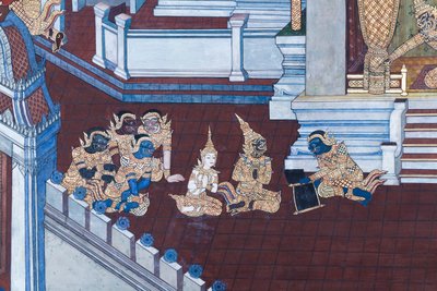 Mural depicting scenes from the Ramayana at Wat Phra Kaeo, the Royal Grand Palace, Bangkok, Thailand   1461040   ja       japanese Successfully Translated  Original: Judith and Holofernes Translat: Judith and Holofernes 1464122 ja japanese Successfully Tra 作： Thai School