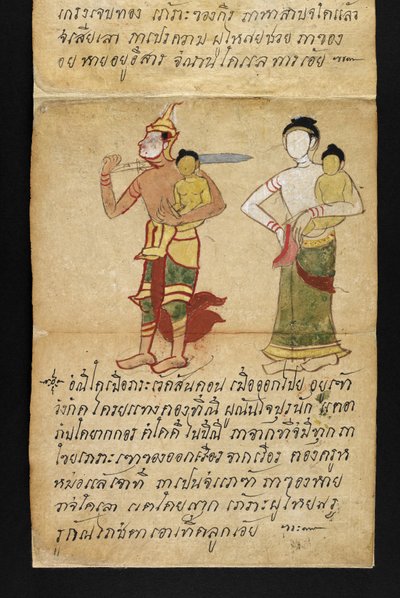 または。 16482、f.13「サトラ」  幸せで健康的な生活を送るための占いとアドバイスについて（紙折り本） 作： Thai School