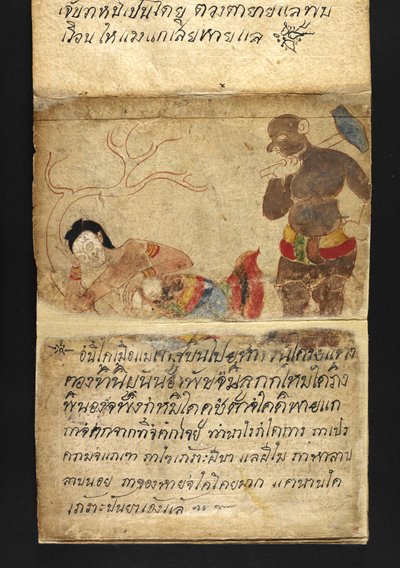 または。 16482、f.48「サトラ」  幸せで健康的な生活を送るための占いとアドバイスについて（紙折り本） 作： Thai School