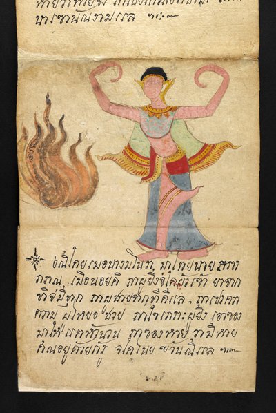 または。 16482、f.7「サトラ」  幸せで健康的な生活を送るための占いとアドバイスについて（紙折り本） 作： Thai School