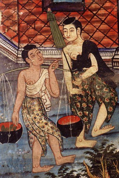 タイの女性（壁画） 作： Thai School