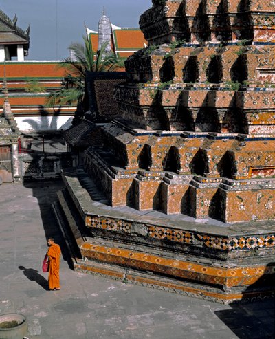 涅槃仏の寺院の眺め 1700年頃 作： Thai School