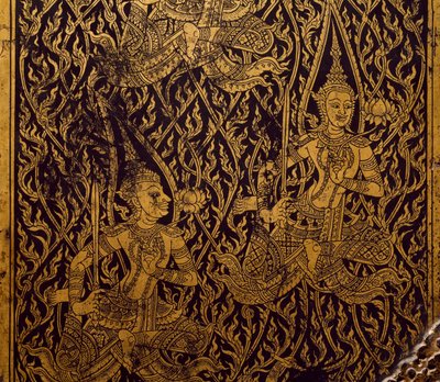 写経用たんす タイ・バンコク出土 木彫・漆塗り 詳細 タイ文明時代 19世紀初頭 作： Thai School
