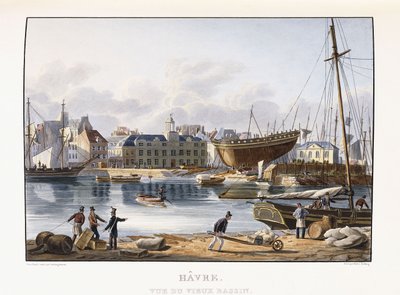 古い港、1823-1826から見たルアーブル 作： Thales Fielding