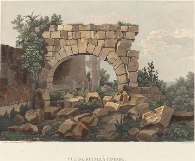 Tindare の廃墟の眺め 作： Thales Fielding after Comte de Forbin