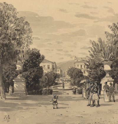 エルメス通りの旧王宮からの眺め、1890 年。 作： Themistocles von Eckenbrecher