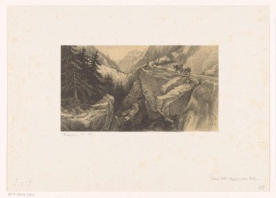 峠のあるアルプスの風景 作： Theo van Hoytema (signed by artist)