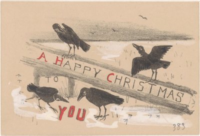 4 つのカラスのクリスマス カード 作： Theo van Hoytema