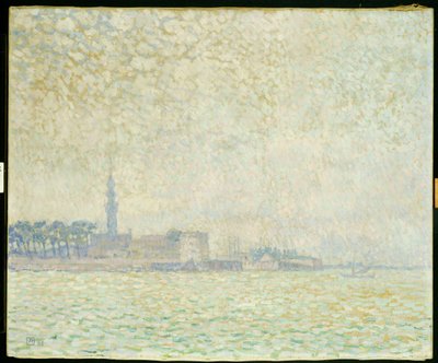 Veereの眺め、霧の朝、1906年 作： Théo van Rysselberghe