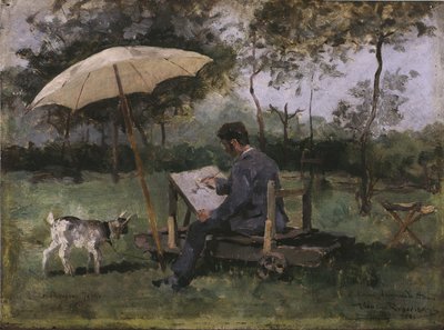 アルマン・ハインズの絵画（パネルに油彩） 作： Théo van Rysselberghe