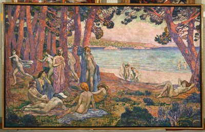 海沿いの入浴者、1907-08 作： Théo van Rysselberghe