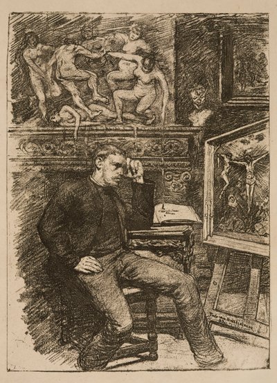 エミール・ヴェルハーレンの中編小説『Contes de minuit』の口絵 作： テオ・ヴァン・リッセルベルゲ