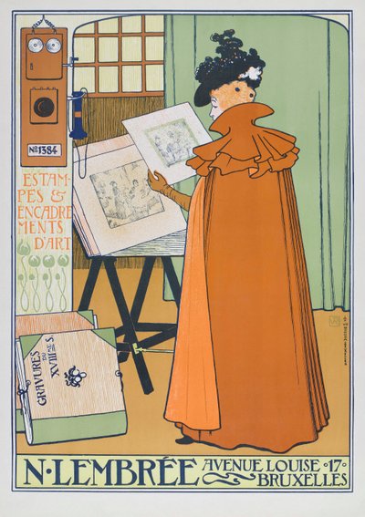 ブリュッセルのアートショップのポスター広告 作： Théo van Rysselberghe