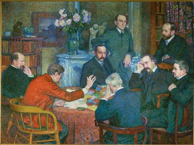 読書（キャンバスに絵画） 作： Theo van Rysselberghe