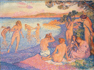 日没;バーニングアワー、1897年 作： Théo van Rysselberghe