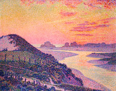 アンブルテーズの日没、パドカレ、1899年 作： Théo van Rysselberghe