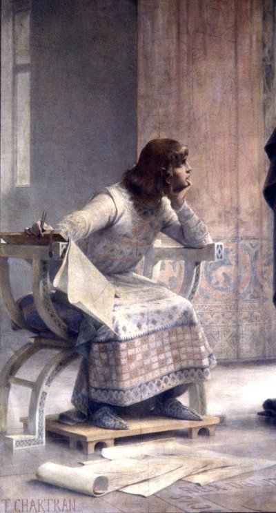 セントルイスの教育、c。 1885年（フレスコ画） 作： Theobald Chartran