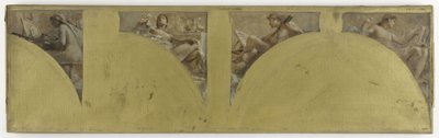 パリ市立美術館サロンのためのスケッチ：メダル彫刻金細工歌うこと音楽、1891年頃（油彩・キャンバス） 作： Theobald Chartran