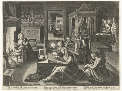 グラッキ家の高潔な母、コーネリア 有名なローマの女性 (シリーズ タイトル) 作： Theodoor Galle