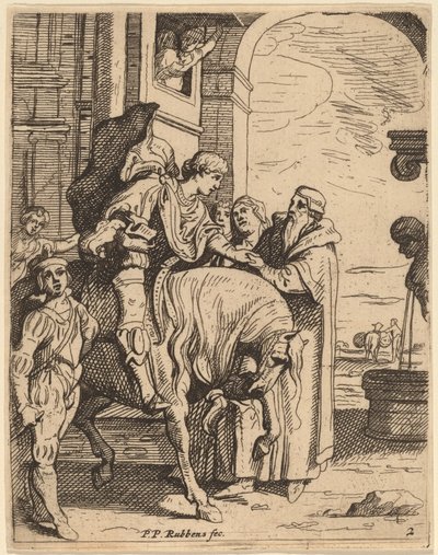 放蕩息子が父に別れを告げる 作： Theodoor van Thulden after Sir Peter Paul Rubens