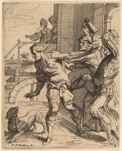 居酒屋を追い出された放蕩息子 作： Theodoor van Thulden after Sir Peter Paul Rubens