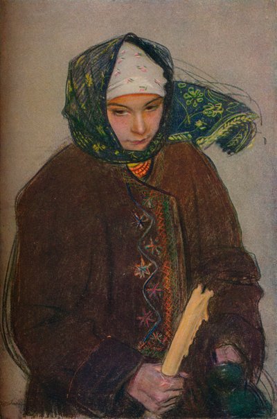 「ルテニアの農民の少女」、c1907 作： Theodor Axentowicz