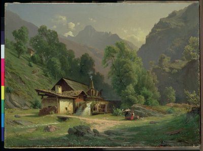 渓谷の鍛冶屋、1857年 作： Theodor Blatterbauer