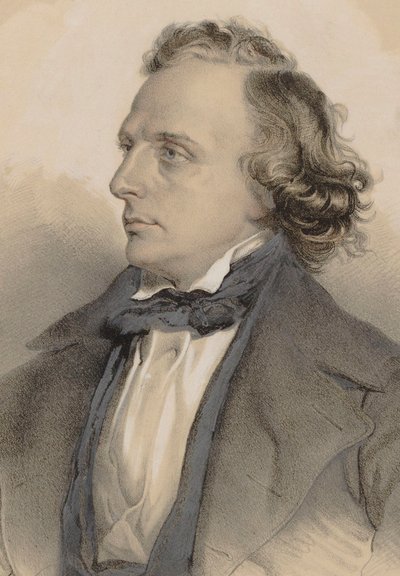 ピアニスト兼作曲家のヘンリー・リトルフの肖像 1818-1891 , 1849. 作： Theodor Brüggemann