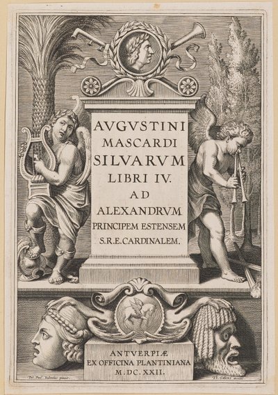 Agostino Mascardi、Silvarium Libri IVのタイトルページ 作： Theodor Galle after Sir Peter Paul Rubens