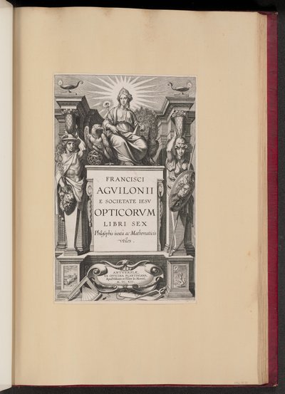 フランソワ・ダギロンの「Opticorum Libri Sex」のタイトルページ 作： Theodor Galle after Sir Peter Paul Rubens