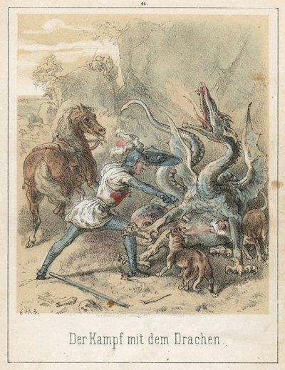 ドラゴンとの戦い 作： Theodor Hosemann