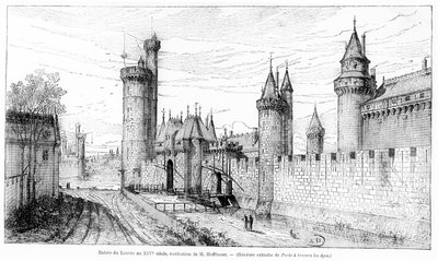14世紀のルーブル美術館への入り口、1885年 作： Theodor Josef Hubert Hoffbauer