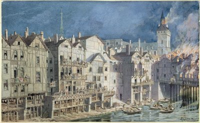 1621年のポンオームニエでの発砲（紙にペンとインクとトイレ） 作： Theodor Josef Hubert Hoffbauer