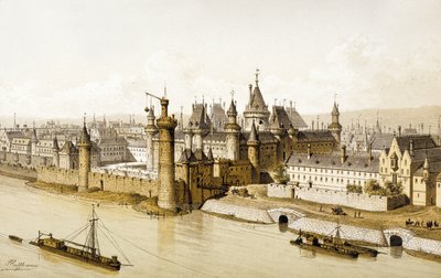 16世紀のルーブル美術館、1880年頃（イラスト） 作： Theodor Josef Hubert Hoffbauer