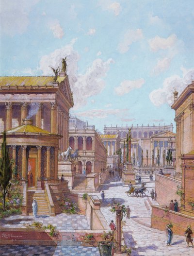 古代ローマフォーラム、1914 作： Theodor Josef Hubert Hoffbauer
