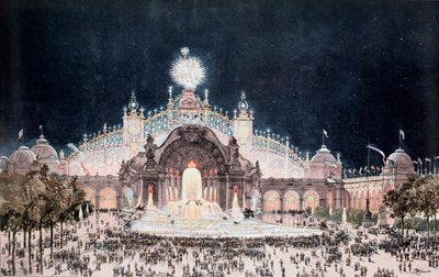万国博覧会、電気と水の城の宮殿の眺め、パリ（プリント 作： Theodor Josef Hubert Hoffbauer