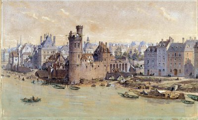 17世紀のパリ、ネスレの塔の眺め。テオドール・ジョセフ・ユベール・ホフバウアー（1839-1922）による水彩画、19世紀。パリ、カルナヴァレ美術館 作： Theodor Josef Hubert Hoffbauer