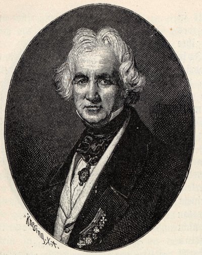 彫刻家クリスチャン ダニエル ラウフ 1777-1857 の肖像画。 作： Theodor Knesing