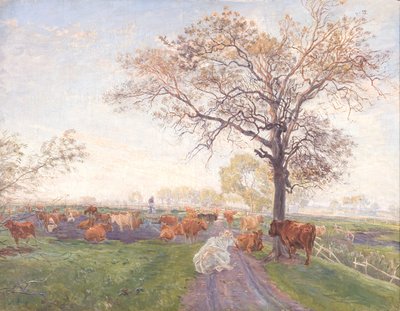 Dyrehavegård の搾乳現場 作： Theodor Philipsen
