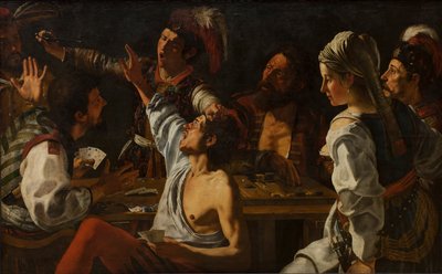 カードおよびバックギャモンプレーヤー。カードをめぐる戦い、1620-1629 作： Theodor Rombouts