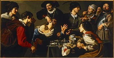 チャラ男歯科医...（キャンバスに描かれた絵） 作： Theodor Rombouts